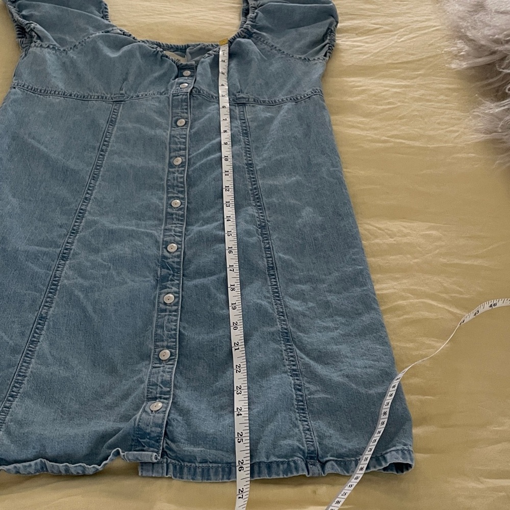 Madewell Margie dress light blue denim chambray baby doll US 8 vacation beach - Picture 8 of 8